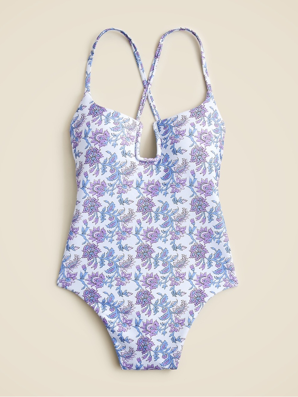 J. Crew Mira Swimsuit | Classic Sculpt Cutout One Piece | Blue Multi | Sz 6